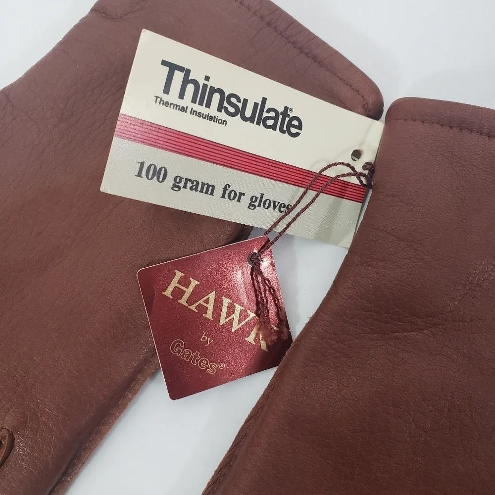 Hawk by Gates Thinsulate brown leather gloves NWT ladies size XL